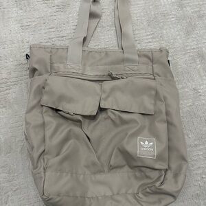 adidas women's Taupe Tote Bag with Front Pockets